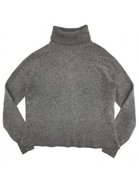 Massimo Dutti Womens Grey Wool Cashmere Blend Turtleneck Sweater Sz XS